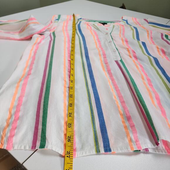 Talbots Womens Sensational Stripe Popover Top Size XL Petite Multicolor Striped - Picture 10 of 10